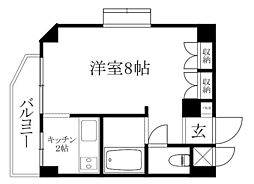 パラドール東雲1 1Kの間取図画像