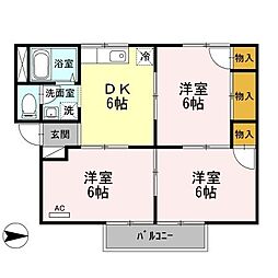 グリーンパーク井上 3DKの間取図画像