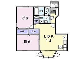 ゼフィルス新川 A棟 102 号室 1階2LDKの間取り