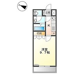 ロイヤルハイツ・IYO 1Kの間取図画像
