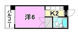 パーチェ4・2・3 1Kの間取図画像