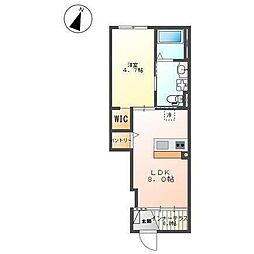 ボンヌール・リガシー 1LDKの間取図画像