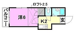 ブリランテ 1Kの間取図画像