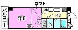 ステューディオツキヤマ 1Kの間取図画像
