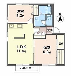 ヴィオラSA 2LDKの間取図画像