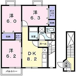 ソル・サリエンテA 3DKの間取図画像