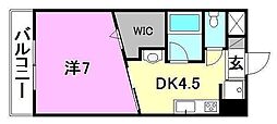 アイエム立花ビル 1DKの間取図画像