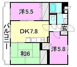 ユーミー林 3DKの間取図画像