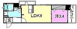 GARIREOCITYTERRACE 1LDKの間取図画像