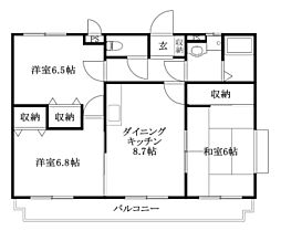 ユーミー古川北 3DKの間取図画像