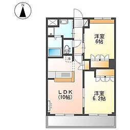 パークサイド富久 2LDKの間取図画像