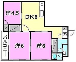 グレース辻町 3DKの間取図画像