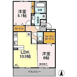 グリーンパークミユキ 2LDKの間取図画像
