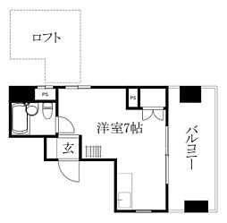 PALASA ワンルームの間取図画像