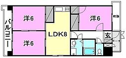 グレース姫原 3LDKの間取図画像