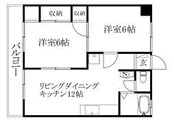 グレース北斎院 2LDKの間取図画像