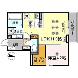 近藤ビル 1LDKの間取図画像