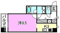 松山花館 1Kの間取図画像