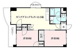 ロイヤルアネックス福音寺 2LDKの間取図画像
