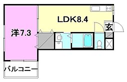 湯渡ハイツ 1LDKの間取図画像