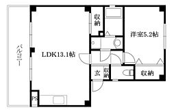 フォブール1 1LDKの間取図画像