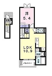 アミューゼ・クレール1 1LDKの間取図画像