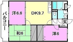 ベイリーフA 3DKの間取図画像