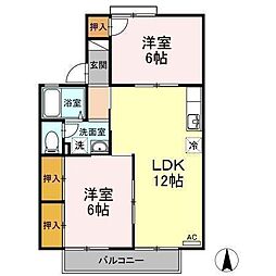 セジュール西村A 2LDKの間取図画像