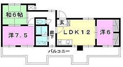 KマンションNo.6 3LDKの間取図画像