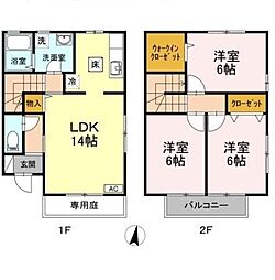 ローズコートC 3LDKの間取図画像