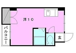 第二菊池ビル ワンルームの間取図画像