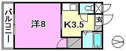 ハイツ紫 1Kの間取図画像