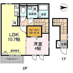 クロノス楓 1LDKの間取図画像