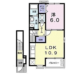 レモンハウス 1LDKの間取図画像