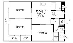 エクシード久万ノ台 3DKの間取図画像