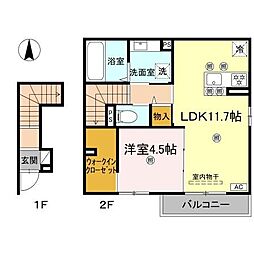 ソルメール・ワ 1LDKの間取図画像