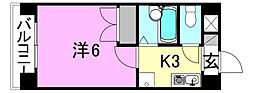 Selene三番館 1Kの間取図画像