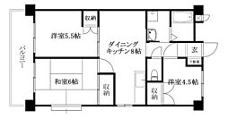 コーポラスSAYA 3DKの間取図画像