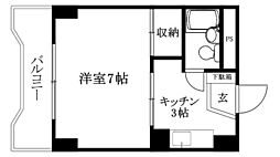 キジヤ千舟ビル 1Kの間取図画像