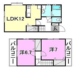 アベニール-F6 2LDKの間取図画像