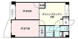 ロイヤルアネックス福音寺 2LDKの間取図画像