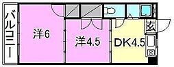 ロイヤル三津 1DKの間取図画像