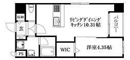 Credo in te山越 1LDKの間取図画像