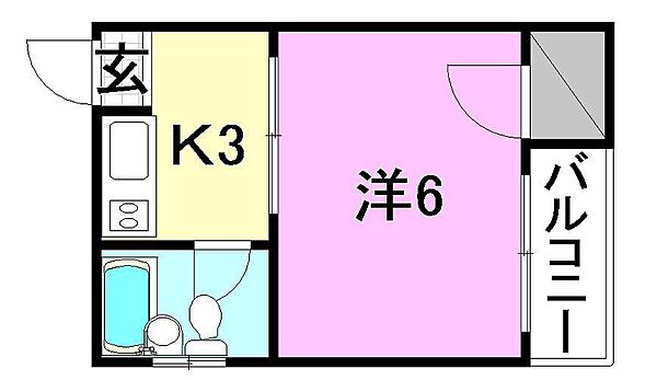 第二曙マンション 301 号室｜愛媛県松山市緑町2丁目(賃貸マンション1K・3階・17.43㎡)の写真 その2