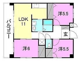 ロイヤルアネックスシエナ 312 号室 ｜ 愛媛県松山市福音寺町（賃貸マンション3LDK・3階・65.36㎡） その2