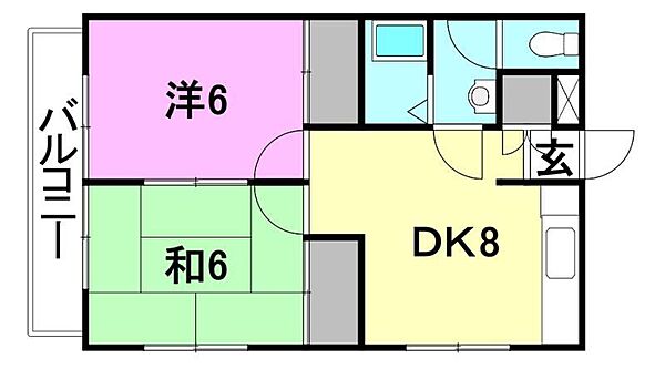 高岡ハイツ（辻町） 301 号室｜愛媛県松山市辻町(賃貸マンション2DK・3階・46.65㎡)の写真 その1