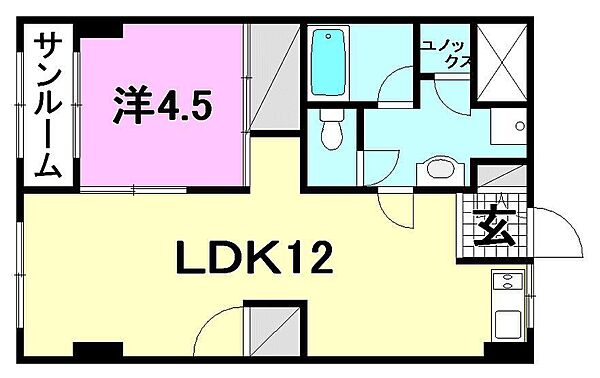第三森ビル 401 号室｜愛媛県松山市東一万町(賃貸マンション1LDK・4階・38.00㎡)の写真 その2