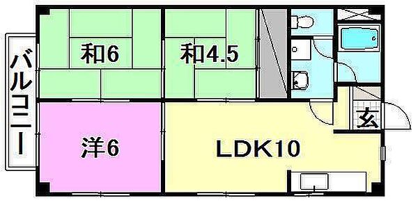 たかおマンション 307 号室｜愛媛県松山市古川西1丁目(賃貸マンション3LDK・3階・52.97㎡)の写真 その2