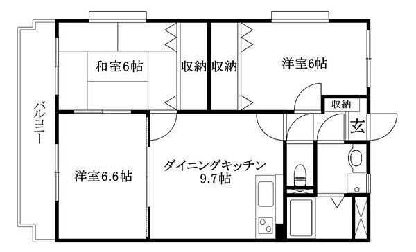 ユーミー平松 305 号室｜愛媛県松山市生石町(賃貸マンション3DK・3階・63.17㎡)の写真 その2