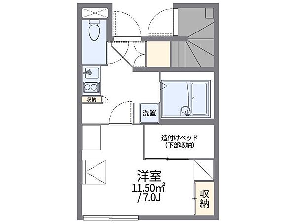 レオパレスボヌールＳ 105 号室｜愛媛県松山市北吉田町(賃貸アパート1K・1階・21.65㎡)の写真 その2